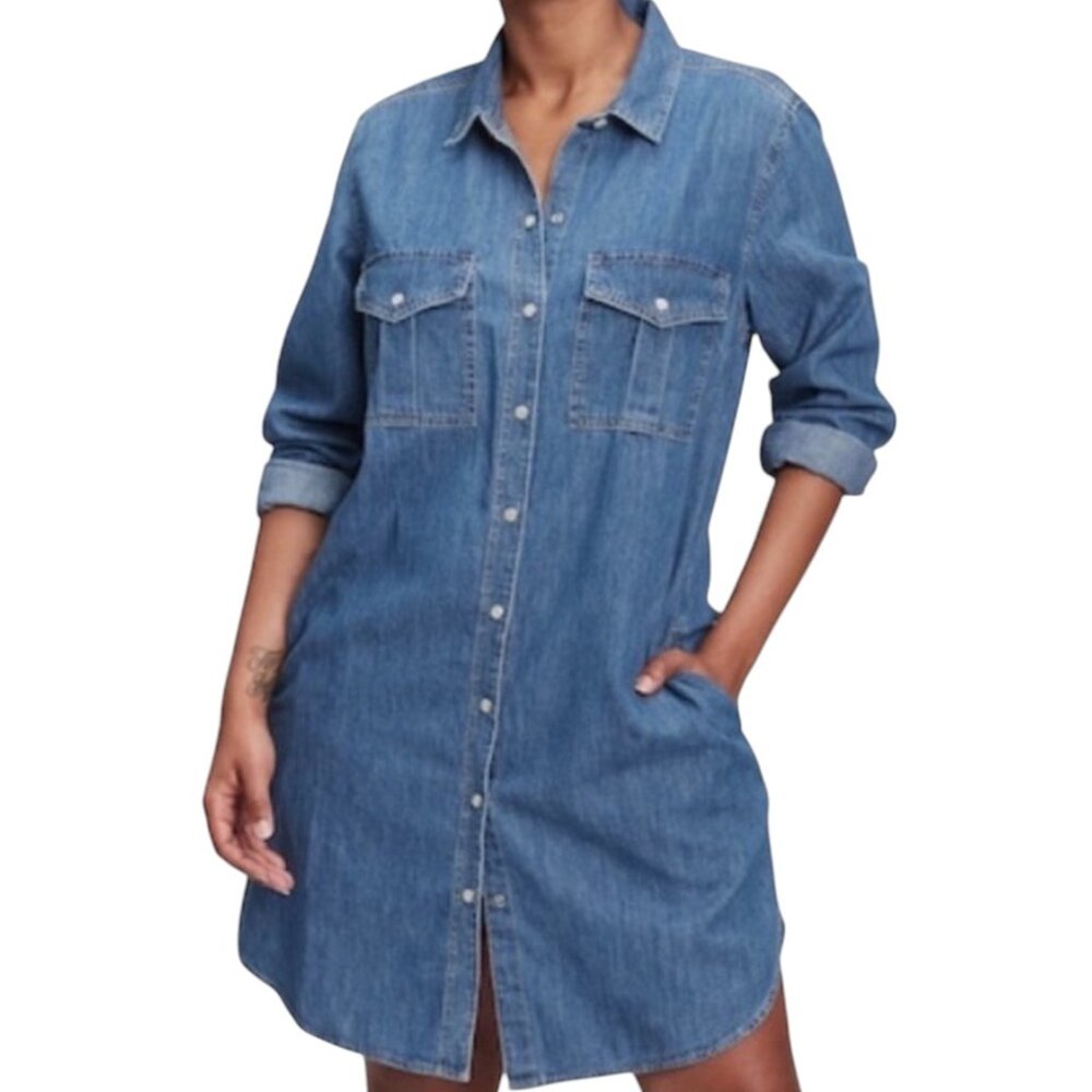 GAP Western Denim Mini Shirt Dress, NWT, MP